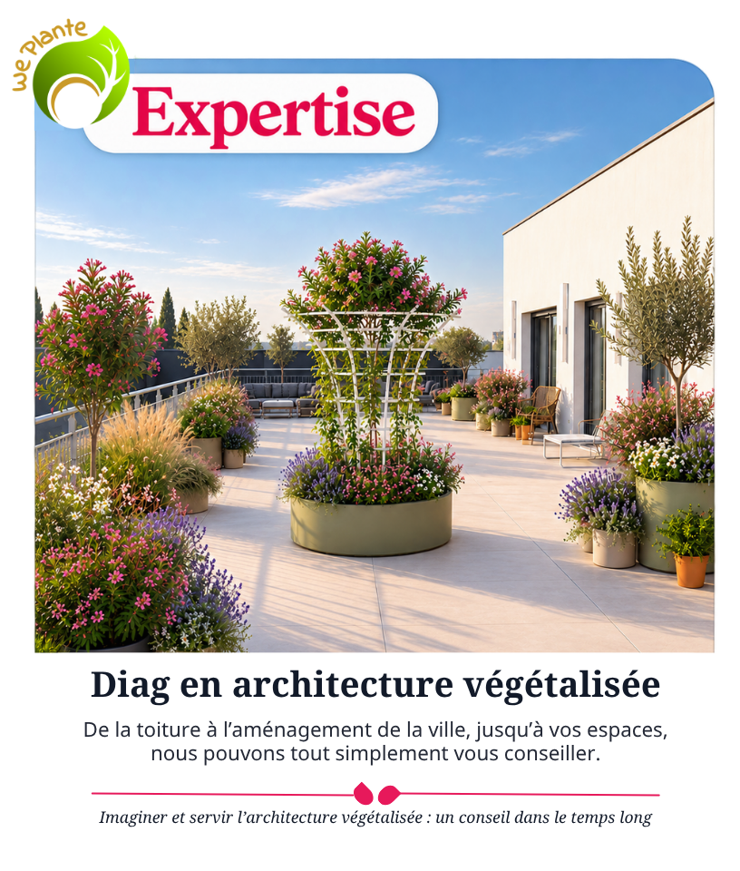 WePlante Expertise : De la toiture à l’aménagement de la ville, jusqu’à vos espaces, nous pouvons tout simplement vous conseiller.